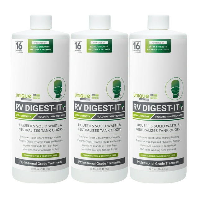 Unique RV DigestIt Plus, ExtraStrength Liquid RV Black Tank Treatment