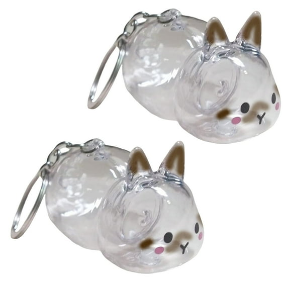 Unique Rabbits Shape Hair Collector Holder Plastic Keychain Bunnies Furs Storage Box Charm for Pet Lover Home Decoration