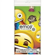 Unique Rainbow Fun Emoji Rectangular Plastic Table Cover | 54" x 84" | 1 Pc