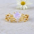 thumbnail image 1 of Unique Rainbow Moonstone Engagement Ring Set for Womens 925 sterling silver White rainbow Twig Leaf Jewelry Anniversary Gift for her, 1 of 4