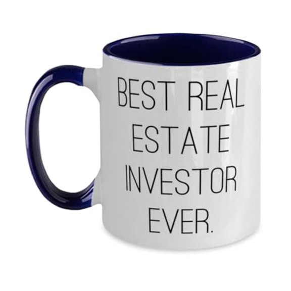 Unique Real Estate Investor Gifts, Best Real Estate, Real Estate Investor Two Tone 11oz Mug From Friends, Gifts For Coworkers