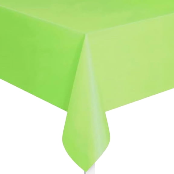 Unique Rectangular Plastic Table Cover, (54" x 108") 1 Count, Lime Green