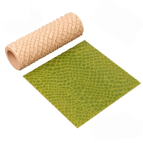 Unique Reptile Skin Pattern Soft Ceramic Drum Mold for Epoxy Resin Jewelry Pendant Making, DIY Craft Supply, Creative Gift Mold