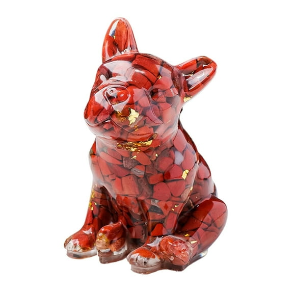 Unique Resin Dog Sculpture with Crushed Stone Large Garden Art Piece for Living Room, Patio, Lawn Decor
