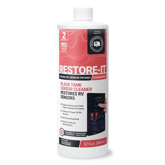 Unique Restore-It RV Tank Sensor Cleaner Liquid, Restore and Clean RV Black Tank Sensors (32 oz)