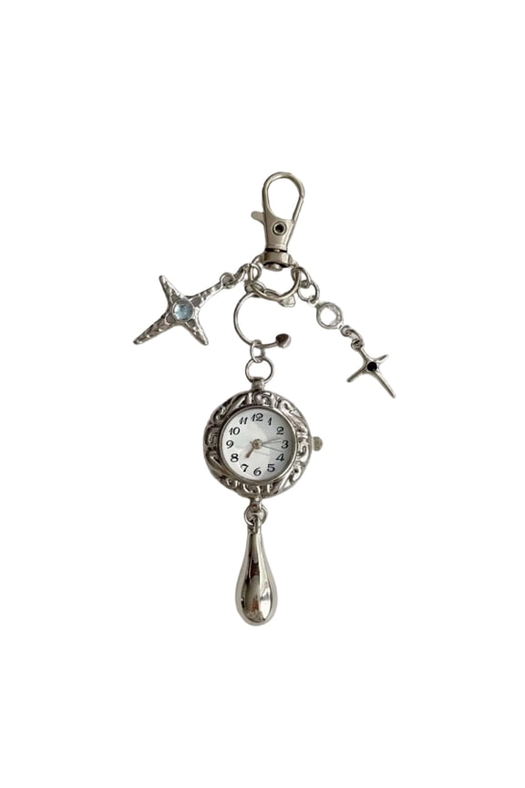 Unique Retro Alloy Keychain Featuring Ornate Pocket Watch And Heart Cutout Detail Antique Fashion Key Accessory