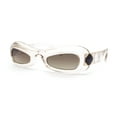 thumbnail image 1 of Unique Retro Convex Narrow Oval Luxury Designer Plastic Sunglasses Clear - Brown, 1 of 4
