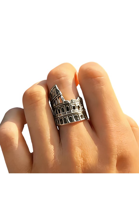Unique Retro Roman Amphitheater Shaped Rings Unisex Fashion Jewelry Accessory Accessories For Him And Her