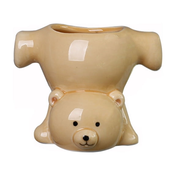 Unique Reversed Bear Shape Planter Durability Pottery Container With Decorative Functionality Decorative Gardening