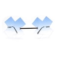 thumbnail image 1 of Unique Rimless Metal Frame X Shape Lens Funky Party Shade Sunglasses Gold - Blue, 1 of 4