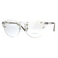 thumbnail image 1 of Unique Rimless Round Circle Clear Lens Eye Glasses Brown, 1 of 4