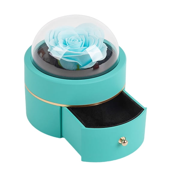 Unique Ring Box Preserved Flower Ring Box Velvet Jewelry Gift Box with Magnet Closure for Valentine's Day Engagement Proposal Preserved Flower Jewelry