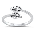 thumbnail image 1 of Unique Ring Elegant Cutout Leaf Nature Ring .925 Sterling Silver Band Jewelry Female Male Size 4, 1 of 4