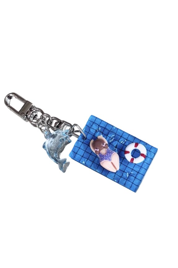 Unique Rippled Water Keychain Permanent Polyacrylate Pool Theme Decorative Code Hoop For Daily Rudiments