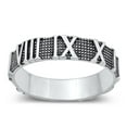thumbnail image 1 of Unique Roman Numerals Ring .925 Sterling Silver Oxidized Band Jewelry Female Male Unisex Size 6, 1 of 4