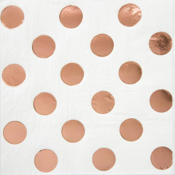 Rose Gold Dots Beverage Napkin (16)