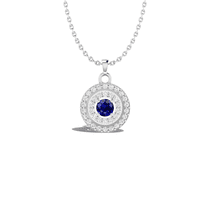 Unique Round Blue Sapphire Circle Silver Pendant Halloween Gfit || Ali Baba Jewellery
