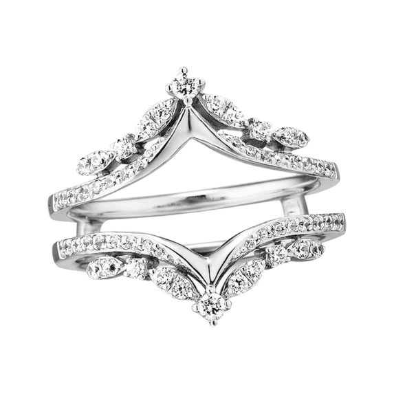 Unique Round Cut Ring Enhancer - Double Curved Wedding Band - Stacking Promise Ring Personalized Gift For Her