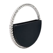 Sophisticated Round Evening Bag With Sparkling Rhinestones Elegant Womens Purse PU Handbag For Parties And Weddings