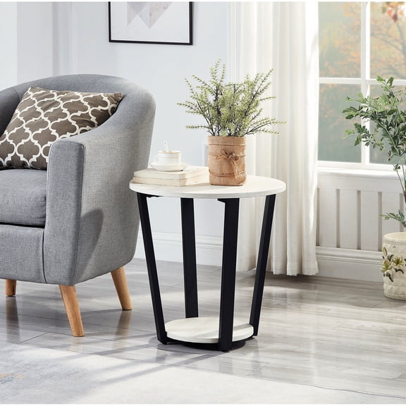Unique Round Shape and Storage Shelf - Keep Your Decor Organized and Elevate Your Room's Style