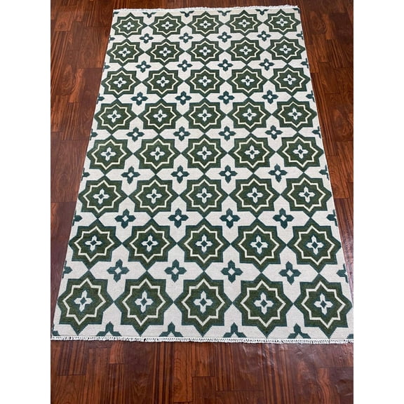 Unique Rugs Floral Print Hand Made Hand Knotted 5X8 FT Rug Designer Contempory Customized Area Rug For Diwali Home Dcor Living Room