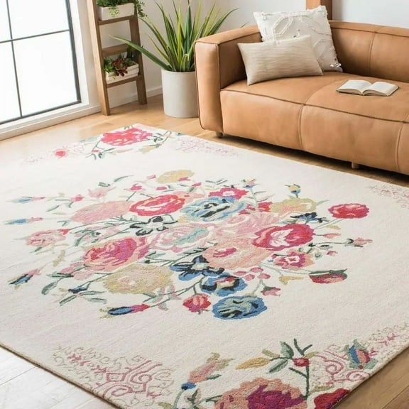 Unique Rugs Hand Tufted Floral Design Carpet Customized Area Rug For Diwali Home Decore 10X14FT