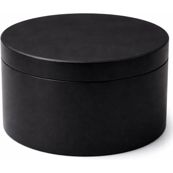 Unique Salt and Pepper Box Elegant Round Marble Black Salt Box With Lid For Salt, Spice and Herbs Storage. Perfect Container To Store (3.5 X 3.5 X 2 INCH)