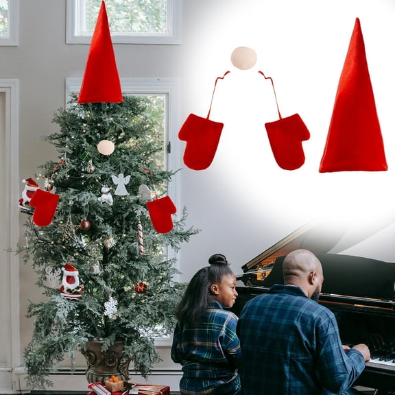 Unique Santa Hat Star Topper for Holiday Party Festive Decorations and Christmas Celebrations