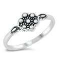 thumbnail image 1 of Unique Scalloped Flower Ring Bali Style .925 Sterling Silver Band Jewelry Female Male Unisex Size 10, 1 of 4