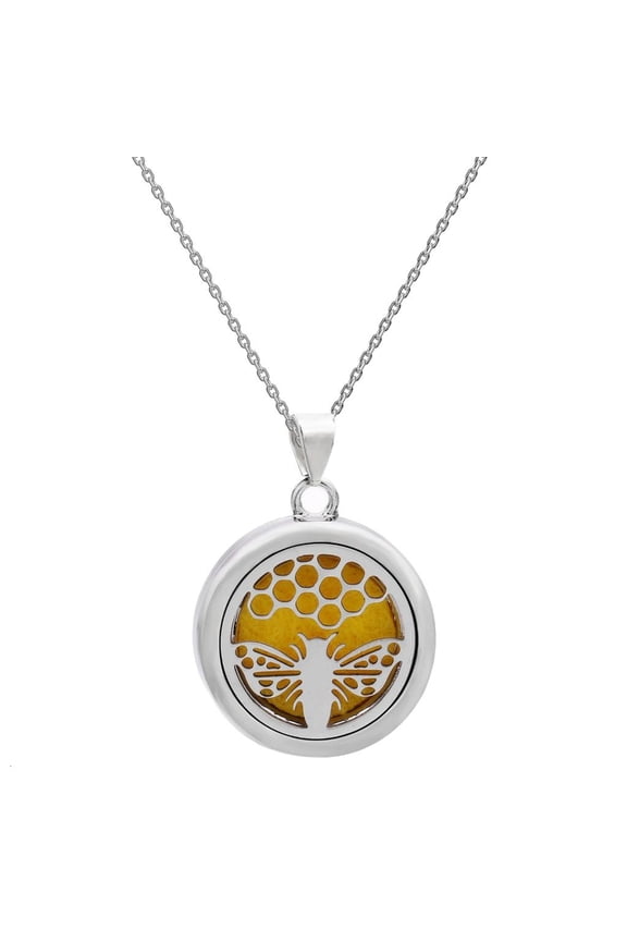 Unique Scent Diffuser Necklace Round Lockets With Magnetic Closure Neck Chain