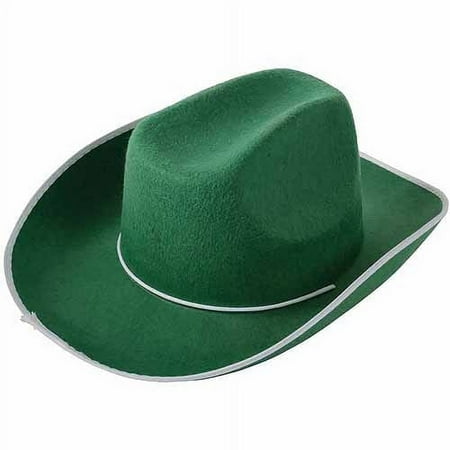 Unique School Spirit Felt Cowboy Hat, Green, 1 Count
