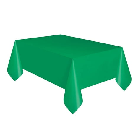 Unique School Spirit Solid Rectangle 108 X54 Plastic Tablecover Green (Pack of 3)