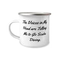 thumbnail image 1 of Unique Scuba Diving Gifts, The Voices in My Head are Telling Me to Go Scuba, Beautiful 12oz Camper Mug For Friends From Friends, Funny scuba diving gifts, Humorous scuba diving gifts, Comical scuba, 1 of 2