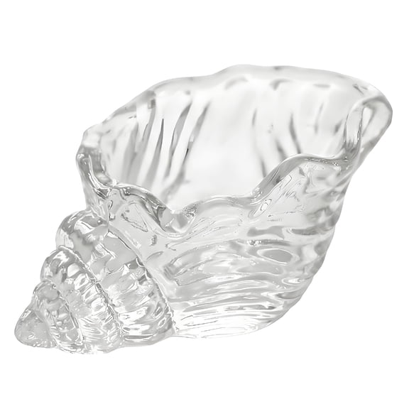 Unique Sea Shell Shape Glass Candle Stand Clear Conch Floral Arrangement Vase Bowl For Modern Interior Decoration