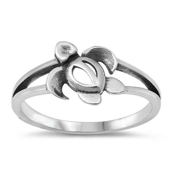Unique Sea Turtle Animal Ring .925 Sterling Silver Band Jewelry Female Male Unisex Size 7