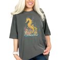 thumbnail image 1 of Unique Seahorse Ocean Illustration T-Shirt, Sea Life Graphic Tee, Colorful Coral Design, Nature Lover Gift, Marine Wildlife Art, Pepper Comfort Colors T-Shirt, 3XL, 1 of 1
