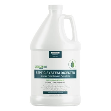 Unique Septic System Digester Enzyme Septic Treatment Liquid, 16 Monthly Treatments, (128 oz)