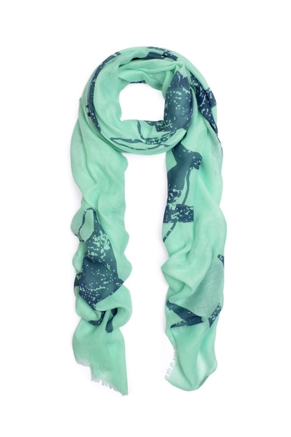 Unique Sharks Animal Print Frayed End Scarf Wrap