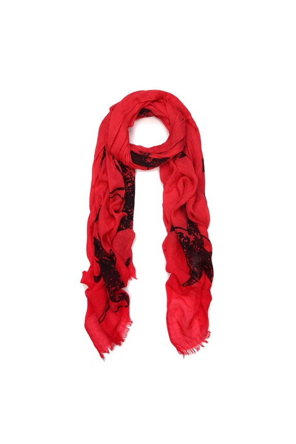 Unique Sharks Animal Print Frayed End Scarf Wrap