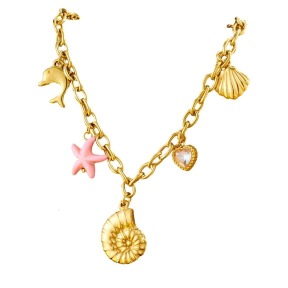 Unique Shell And Starfish Neckchain Jewelry Perfect For Women Seeking Trendy Ocean Inspired Accessories