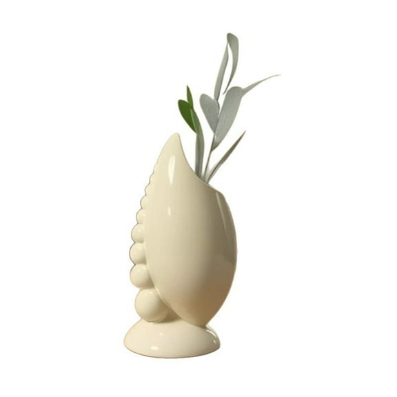 Unique Shell - Shaped Ceramic Vase A Touch of Artistic Elegance for Your Space