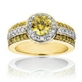 thumbnail image 1 of Unique Shiny Diamond Ladies Engagement Ring Halo Design 14k 1.6 Ctw (Yellow Gold Size 7), 1 of 3
