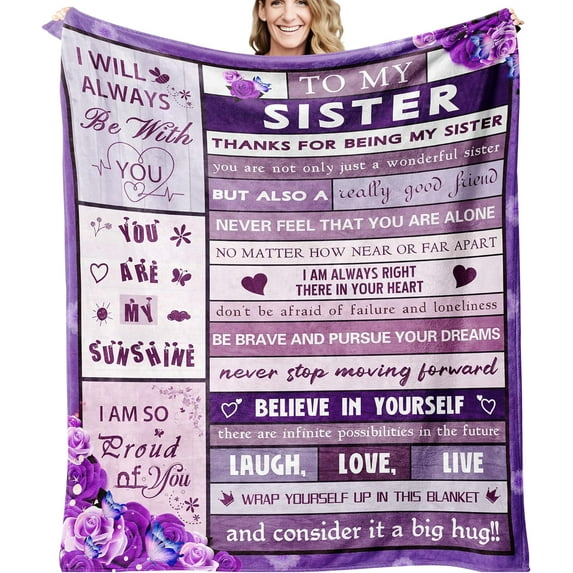 Unique Sister Gifts from Sister Birthday Gifts from Sister Blanket from Sister Gifts from Brother Sister Birthday Gifts Ideas,Best Sister Ever Gifts for Sisters from Sisters Blanket 50x60 in