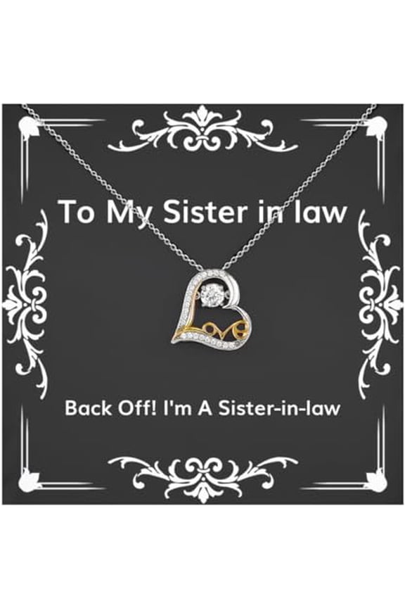 Unique Sister in law Love Dancing Necklace, Back Off! I'm A Sister-in-law, Present For Sisters, Inspire Gifts From Sister, Funny sister in law gifts, Gifts for funny sisters in law, Funny gifts for