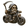 thumbnail image 1 of Unique Skeleton Gnome Motorcycle Rider Ornament, Mysterious Spectral Design With Intricate Crafting, Versatile Decor For Home Office Living Room Man Cave, 1 of 5