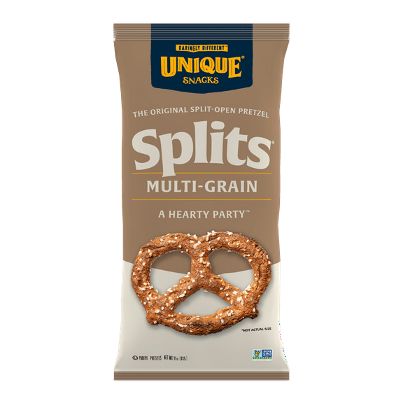 Unique Snacks - Unique Pretzels Multi Grain Splits Pretzels, Original, 11 Ounce Bags, 66 Ounces Total (Pack of 6)