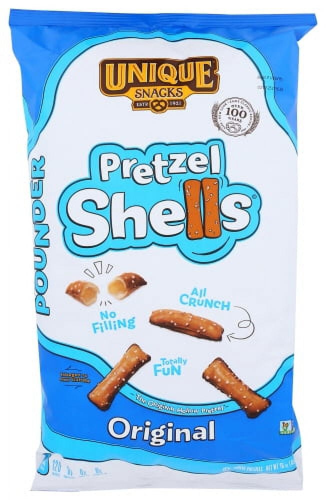 Unique Snacks Unique Pretzels Original Pretzel Shells, 16 Ounce Bags, 192 Ounces Total (Pack