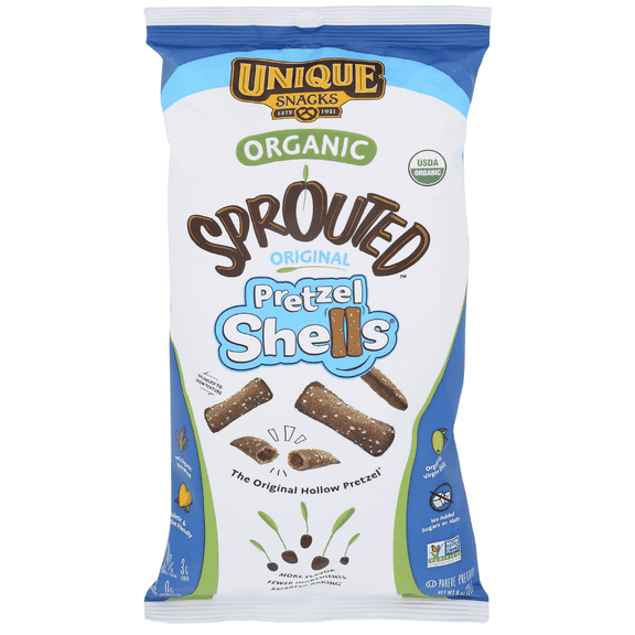 Unique Snacks Crunchy Natural Crispy Pretzels, Vegan, Homestyle Baked, Certified OU Kosher, Non-GMO, 8oz (Pack of 3)