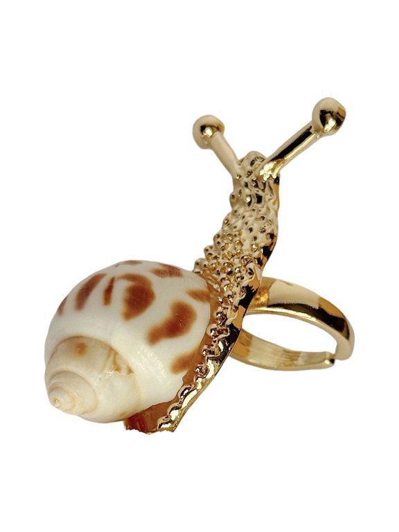 Unique Snail Shaped Shell Rings Beach Resort Jewelry With Alloy Materials for Casual Wear and Parties