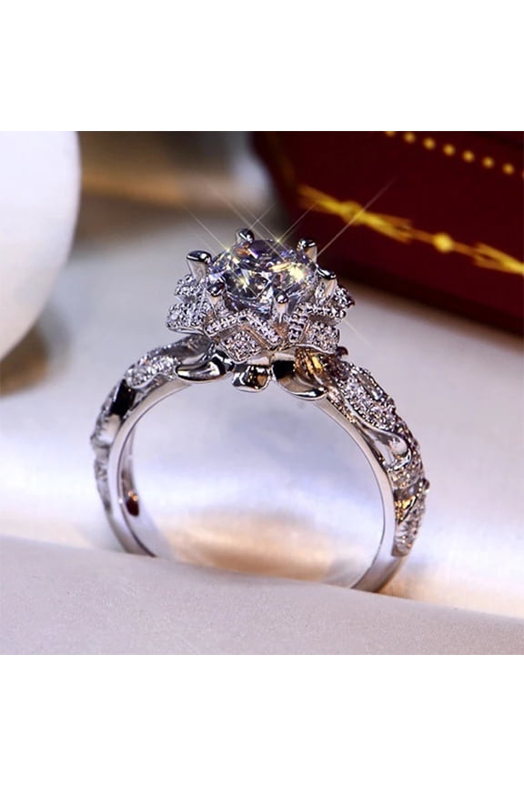 Unique Snowflake Cubic Shape Rings for Women High Quality Out Ring Fashion Jewelry